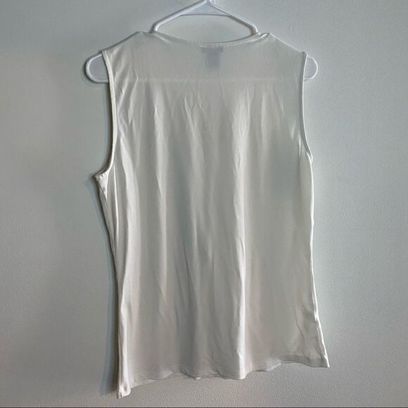 White Anne Taylor Tank Top Sleeveless Blouse size Small Business Casual - Picture 3 of 4